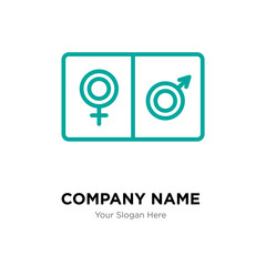 male and female company logo design template, colorful vector icon for your business, brand sign and symbol