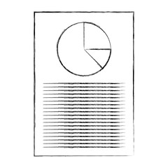 document report with pie statistics vector illustration design