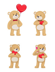 I Love You and Me Teddy Bears Vector