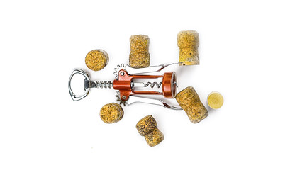 Corkscrew for opening wine and crust