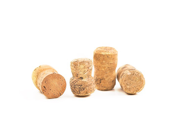 Wooden crumbs from bottles of wine