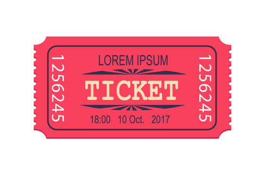 Pink Ticket Entry Admission Vector Icon Coupon
