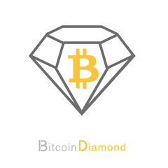 Bitcoin Diamond Cryptocurrency Coin Sign Isolated