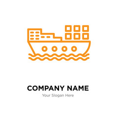 barge company logo design template, colorful vector icon for your business, brand sign and symbol