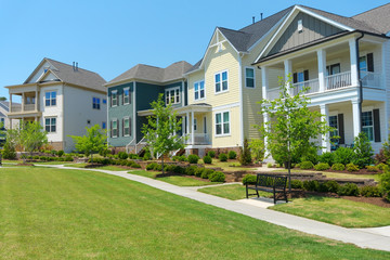 Street of residential homes