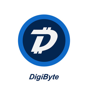 Digibyte Cryptocurrency Coin Sign Isolated