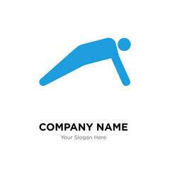 Man doing push ups company logo design template, colorful vector icon for your business, brand sign and symbol