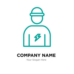 Electrician company logo design template, colorful vector icon for your business, brand sign and symbol