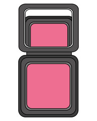 palette eyeshadows with mirror femenine make up vector illustration design