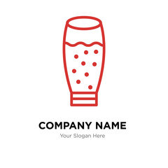 glass with juice company logo design template, colorful vector icon for your business, brand sign and symbol