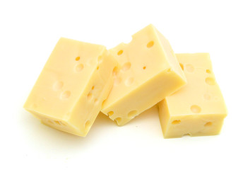 piece of cheese isolated on a white background
