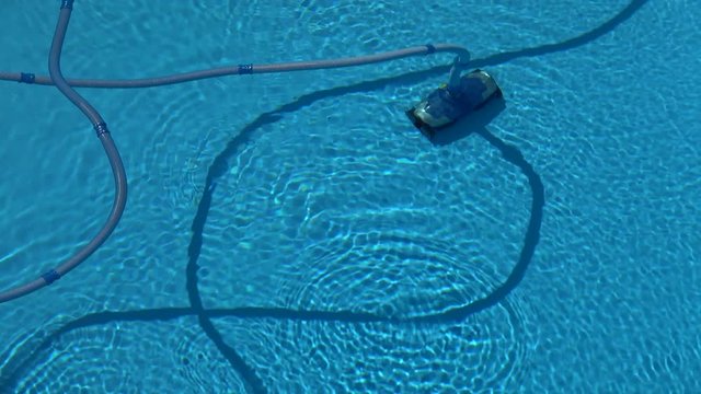 a Pool robot Working in a pool
