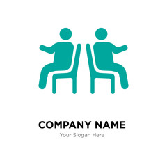 People sitting company logo design template, colorful vector icon for your business, brand sign and symbol