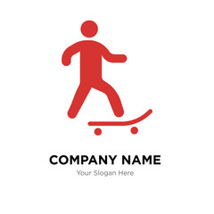 Skater company logo design template, colorful vector icon for your business, brand sign and symbol