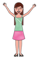 young girl celebrating avatar vector illustration design
