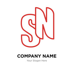 sn company logo design template, colorful vector icon for your business, brand sign and symbol