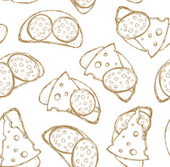 Piece of loaf. Vector pattern