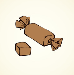 Candy wrapped. Vector drawing