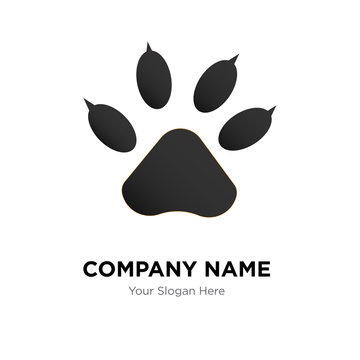 Dog or cat paw print company logo design template, colorful vector icon for your business, brand sign and symbol