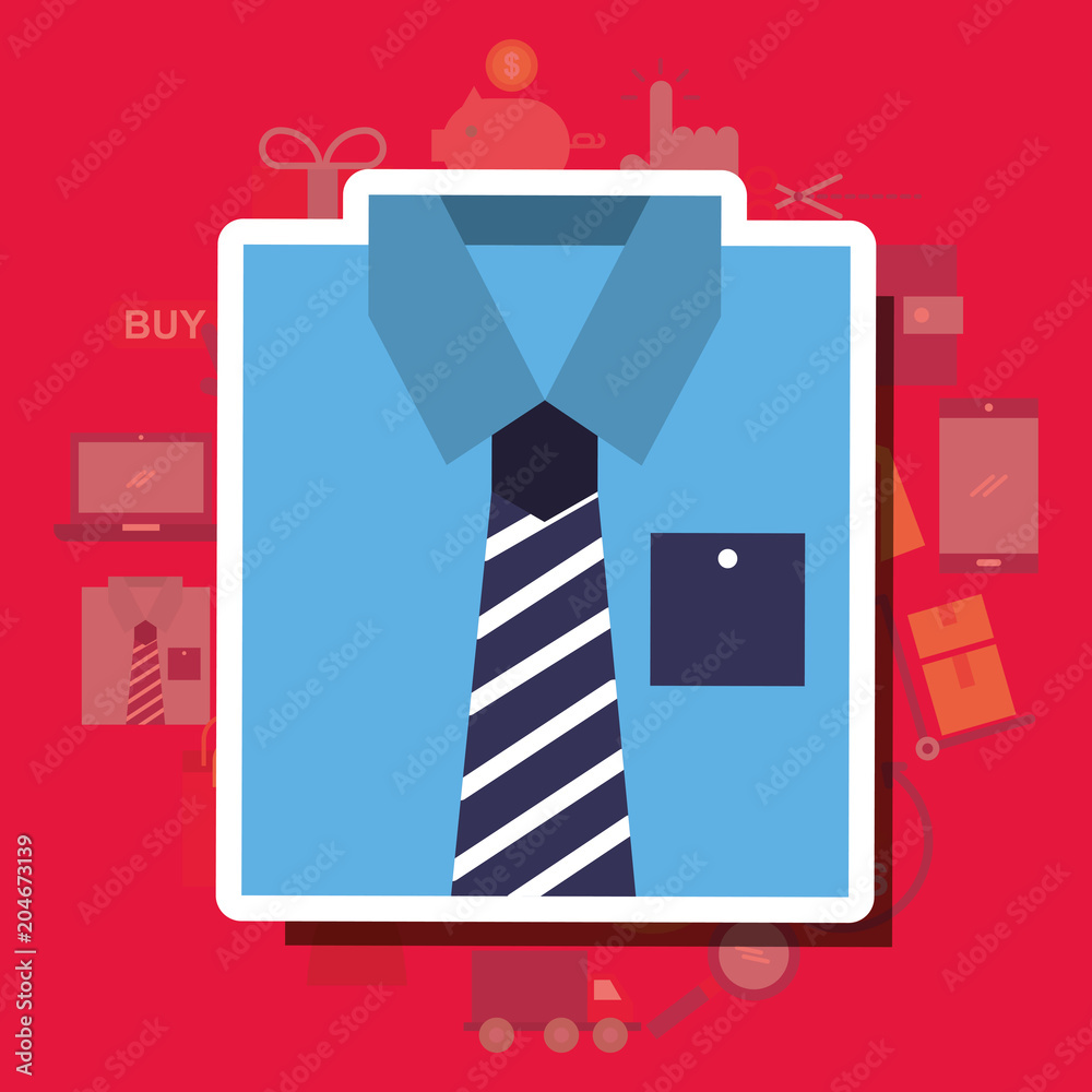 Canvas Prints blue shirt male clothes shopping concept vector illustration