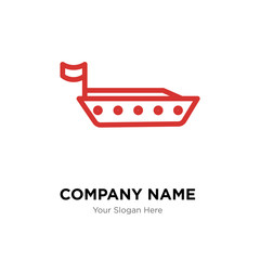 Ship company logo design template, colorful vector icon for your business, brand sign and symbol