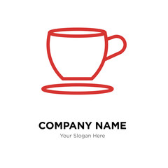 Tea or coffee cup company logo design template, colorful vector icon for your business, brand sign and symbol