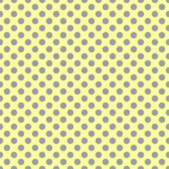 Seamless pattern. Gray polka dot on the yellow background
