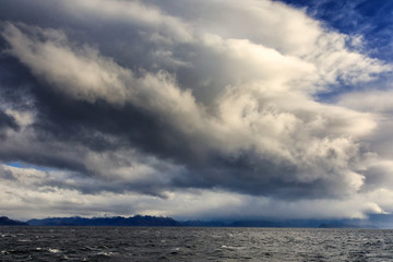 Approaching storm in the Strait of Magellan
