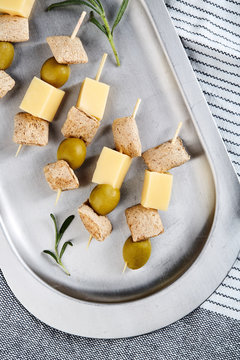 Cheese and olive appetizers