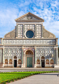Basilica of Santa Maria Novella in Florence, Italy. Front view