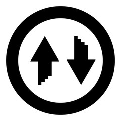 Two arrows with sumulation 3d effect for upload and download icon black color vector illustration simple image