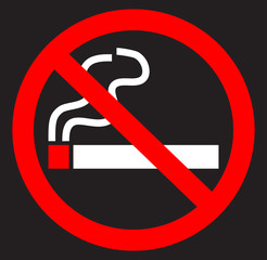 No smoking cigarette icon with smoke - 204677902