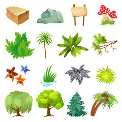 Elements for a computer game. Isolated vector illustration. © valadzionakvolha