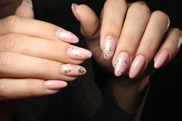 beautiful beige manicure