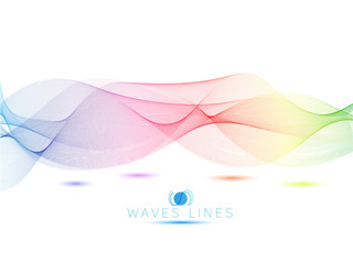 colorful light waves line bright abstract pattern illustration - 204681368