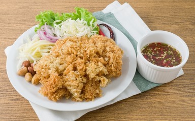 Crispy Catfish Salad with Green Mango and Vegetable