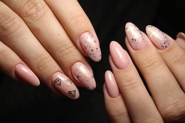 glamorous beige manicure