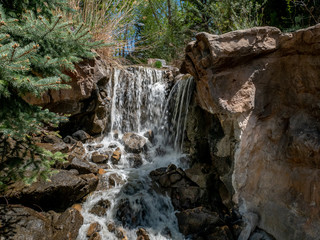 Small waterfall along a mountain stream