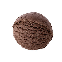 Chocolate ice cream isolated on white background