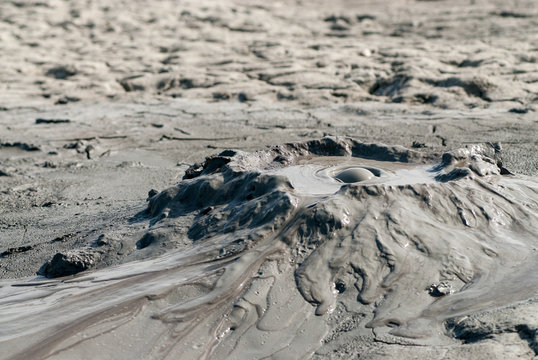 spectacular eruptions of mud volcanoes caused by methane in vulcanii noroiosi near berca village buzau county romania