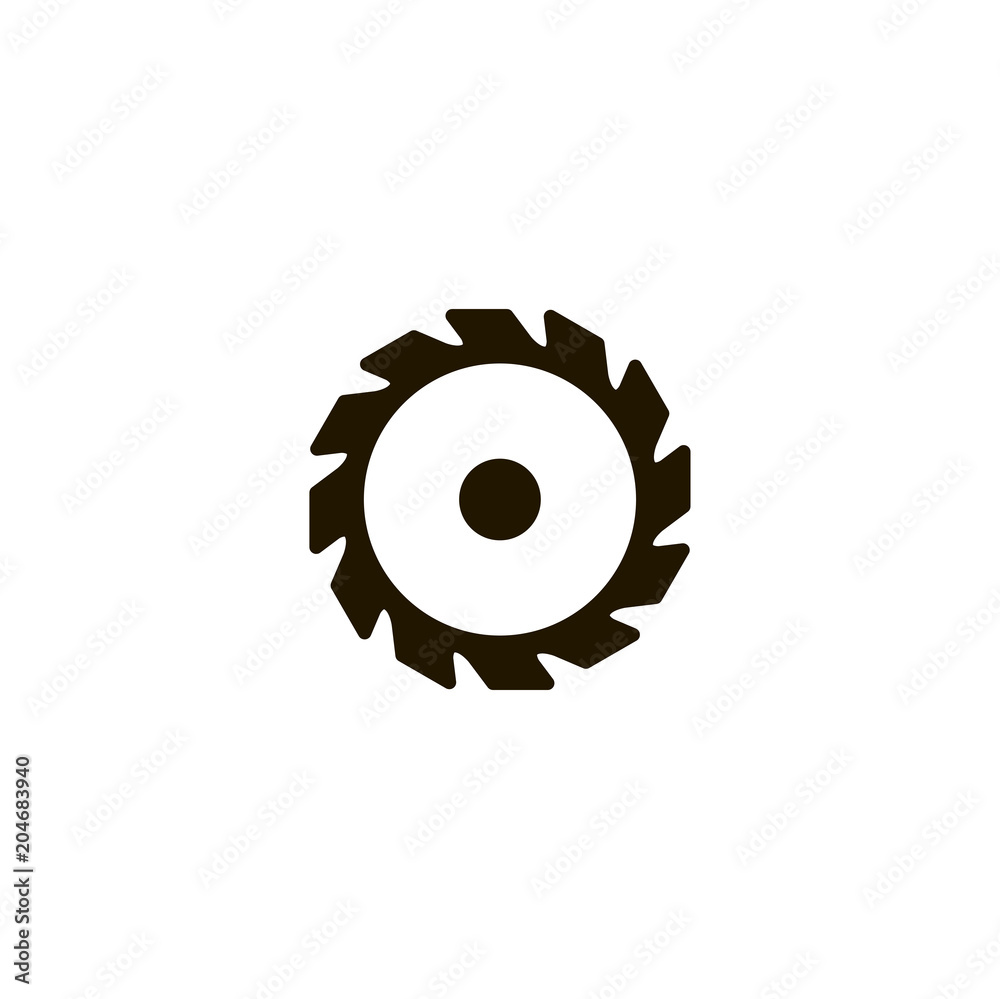 Sticker saw circular wheel icon. sign design