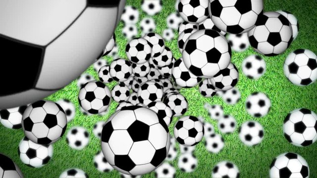 Falling SOCCER BALL Animation Background, Rendering, with Alpha Channel, Loop, 4k
