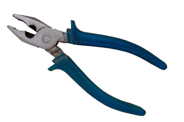 pliers with blue handle isolates