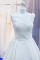 Fototapeta na wymiar Exquisite white wedding dress.