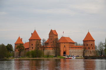 Trakai castel on the lake Galve