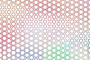 Color abstract hexagon pattern generative art background. Decoration, web, drawing & canvas.