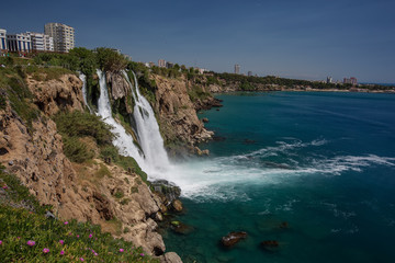 Fototapeta na wymiar Waterfall Duden at Antalya, Turkey
