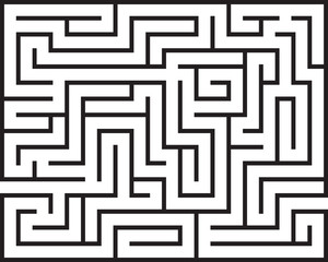 Black rectangle maze isolated on white background