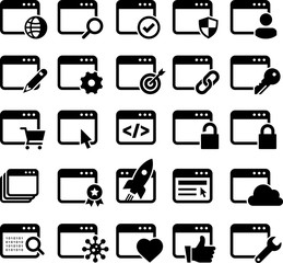 Web Pages Icons - Black Series - Illustration
