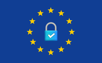 General Data Protection Regulation GDPR. Internet european safety. Privacy secure data protection